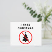 Carte Postale Je déteste Noël (Debout devant)