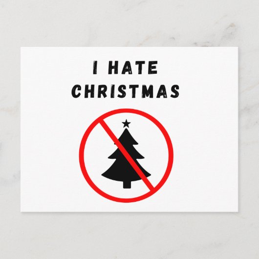 Carte Postale Je déteste Noël (Devant)