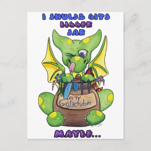 Carte Postale Je devrais aller plus gros Jar MAYBE mignon petit (Devant)