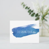 Carte Postale Je Dis Bonjour Peinture Bleue Brosse (Debout devant)