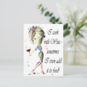 Carte Postale Je fais cuire avec du vin, m'ajoute parfois au (Debout devant)