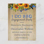 Carte Postale Je fais du BBQ Fête de fiançailles Floral Rustique (Devant)