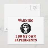 Carte Postale Je fais mes propres expériences - Drôle de scienti (Devant / Derrière)