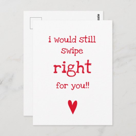 Carte Postale Je glisserais toujours vers la droite - Citation d (Devant / Derrière)