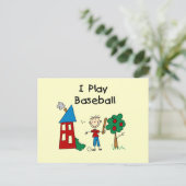 Carte Postale Je Joue Au Baseball (Debout devant)