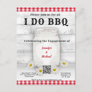 Carte Postale Je le fais BBQ Fiançailles Invitation QR Code