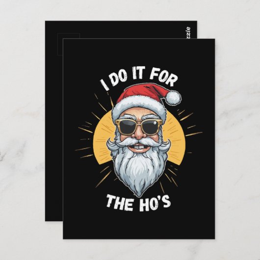 Carte Postale Je le fais pour Ho s Funny Noël père Noël (Devant / Derrière)