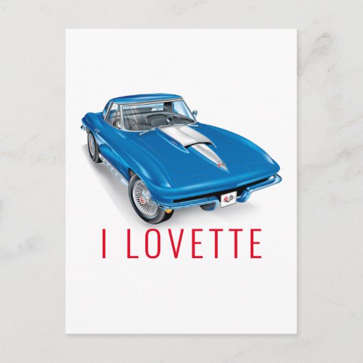 CARTE POSTALE JE LOVETTE DESIGN DE VOITURE UNIQUE (Devant)