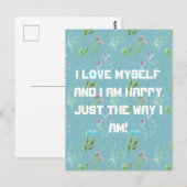 Carte postale Je m'aime (Devant / Derrière)