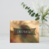 Carte Postale "Je Manque Ton Visage" Sur Blurred Bokeh Photo (Debout devant)