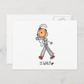 Carte Postale Je marche (Devant / Derrière)