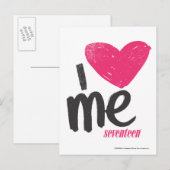 Carte Postale Je Me Coeur Magenta (Devant / Derrière)