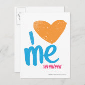 Carte Postale Je Me Coeur Orange/Aqua (Devant / Derrière)