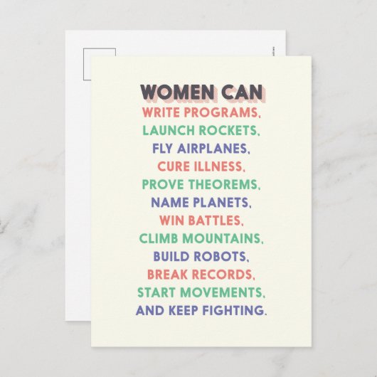 Carte Postale Je me demande si les femmes "les femmes peuvent... (Devant / Derrière)