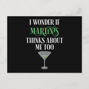 Carte Postale Je me demande si Martinis pense aussi à moi