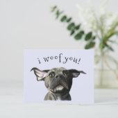 Carte Postale Je me maudit de toi mignon Pitbull Chien noir (Debout devant)