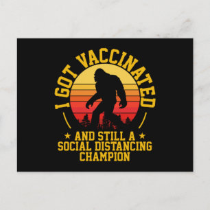 Carte Postale JE ME SUIS FAIT VACCINER Bigfoot Retro