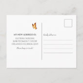 Carte Postale Je me suis installé, fleurs et papillons d'été  (Dos)