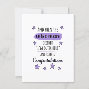 Carte Postale "Je me tire d'ici" Drôle de retraite