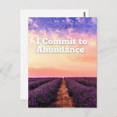 Carte Postale Je m'engage à abonder Citation d'affirmation de la (Devant / Derrière)