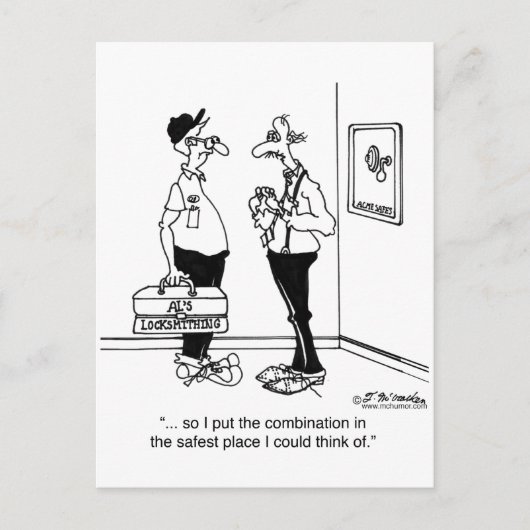 Carte Postale Je mets la combinaison en sécurité (Devant)