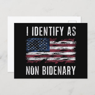 Carte Postale Je M'Identifie Comme Un Drapeau Américain Patriot 