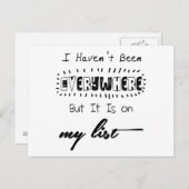 Carte Postale Je n'ai pas été partout - citation de voyage (Devant / Derrière)