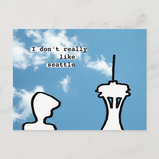 Carte Postale Je n'aime pas vraiment seattle (Devant)