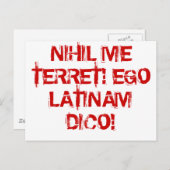 Carte Postale Je ne crains rien ! Je parle latin ! (Devant / Derrière)