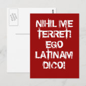 Carte Postale Je ne crains rien !  Je parle latin ! (Devant / Derrière)