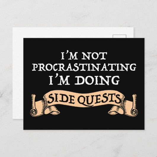 Carte Postale Je ne fais pas de procrastination - Je fais des qu (Devant / Derrière)