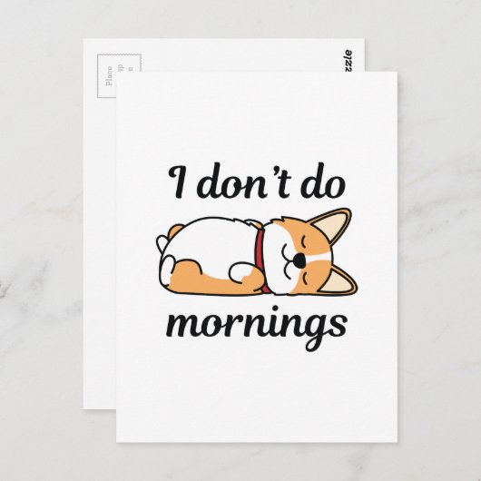Carte Postale Je ne fais pas le matin (Devant / Derrière)