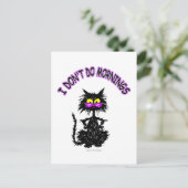 Carte Postale "Je ne fais pas le matin" Cadeaux de chats (Debout devant)