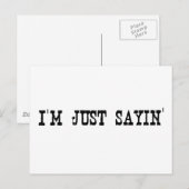 Carte Postale Je Ne Fais Que Dire (Devant / Derrière)