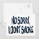 Carte Postale Je ne fume pas (Devant / Derrière)