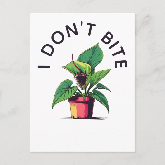 Carte Postale Je ne mords pas Drôle de Vénus Flytrap (Devant)