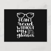 Carte Postale Je ne peux pas lire sans mes lunettes (Devant)