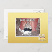 Carte Postale Je ne peux pas parler maintenant, le patron se bat (Devant / Derrière)