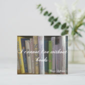 Carte Postale Je ne peux pas vivre sans livres (Debout devant)