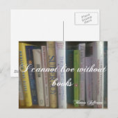 Carte Postale Je ne peux pas vivre sans livres (Devant / Derrière)