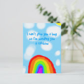 Carte Postale Je ne peux pas vous donner un câlin envoyant un ar (Debout devant)