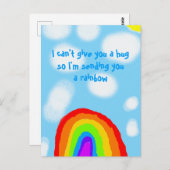 Carte Postale Je ne peux pas vous donner un câlin envoyant un ar (Devant / Derrière)