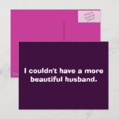 Carte Postale Je ne pouvais pas avoir un plus beau mari. (Devant / Derrière)