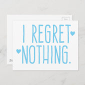 Carte Postale Je ne regrette rien (Devant / Derrière)