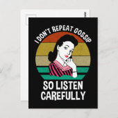 Carte Postale Je ne répète pas Gossip si écoute attentivement (Devant / Derrière)