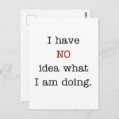 Carte Postale Je ne sais pas ce que je fais (Devant / Derrière)