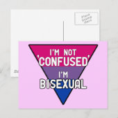Carte Postale Je ne suis pas confuse, je suis bisexuelle (Devant / Derrière)