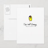 Carte Postale je ne suis pas drôle. (Devant / Derrière)