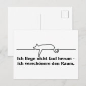 Carte Postale Je ne suis pas fainéant Chat Formule de l'humour (Devant / Derrière)