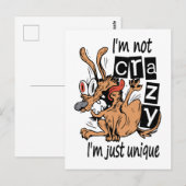 Carte Postale Je ne suis pas folle, je suis juste unique. (Devant / Derrière)